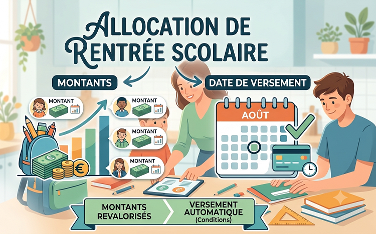 Allocation de rentrée scolaire 2026 : montants et date de versement