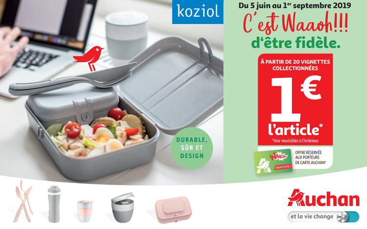 Bon plan: Auchan : vignettes Koziol pour produits à 1€ seulement!