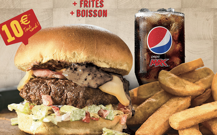 Bon plan: La Boucherie : 10€ le menu Burger + Frites + Boisson