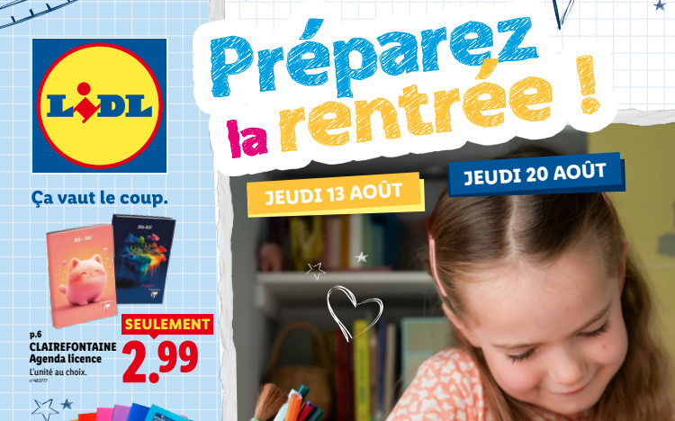 Catalogue Lidl rentrée scolaire : les meilleures offres des 13 et 20 août