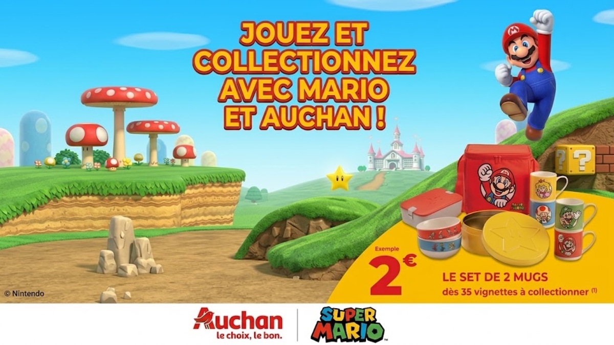 Bon plan: Collector Super Mario chez Auchan : comment récupérer vos vignettes gratuites
