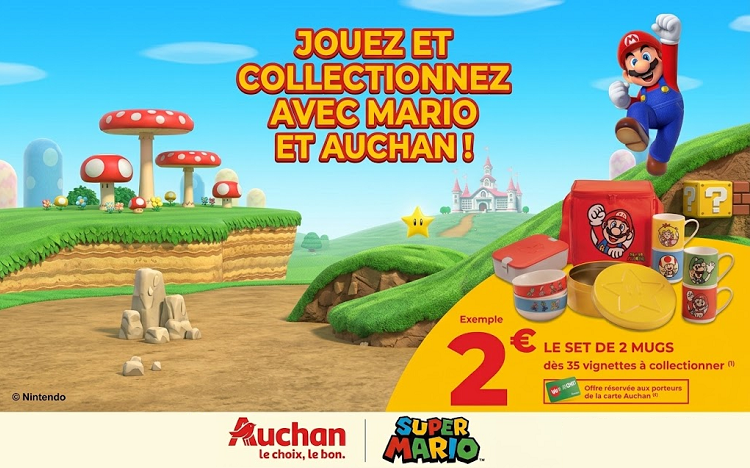Bon plan: Collector Super Mario chez Auchan : comment récupérer vos vignettes gratuites