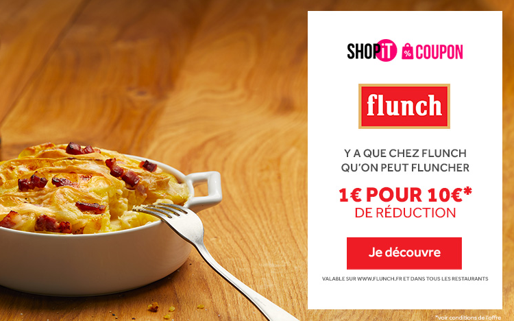 Bon plan: Vente Privée Flunch : 1€ le coupon de réduction de 10€