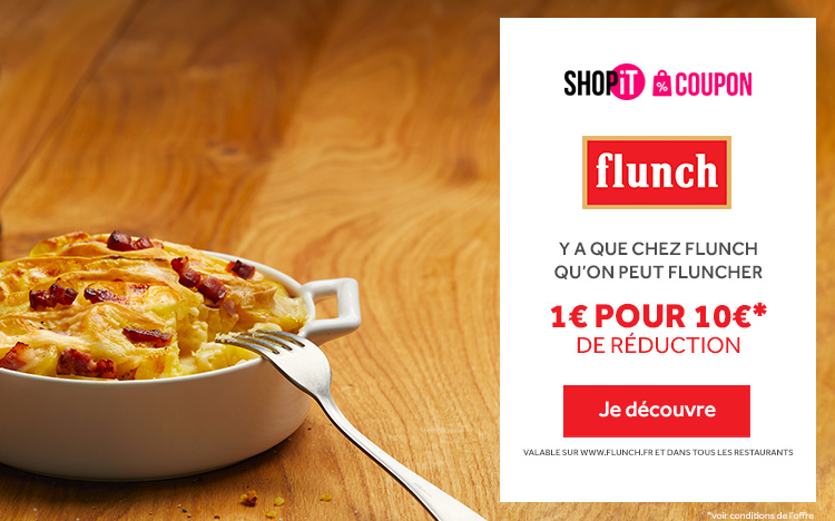 Vente Privée Flunch : 1€ le coupon de réduction de 10€