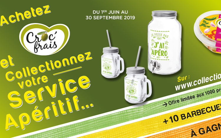 Croc'Frais : service apéritif offert pour l'achat de 3 produits