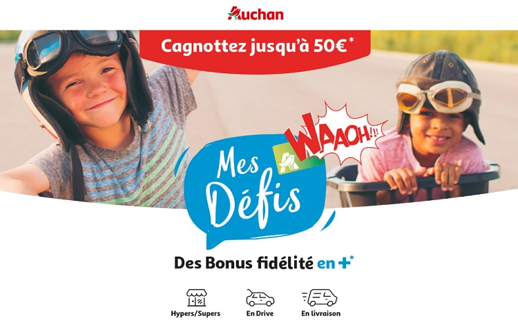 Bon plan: Défis Waaoh 2021 : cagnottez jusqu'à 50€ sur votre carte Auchan !