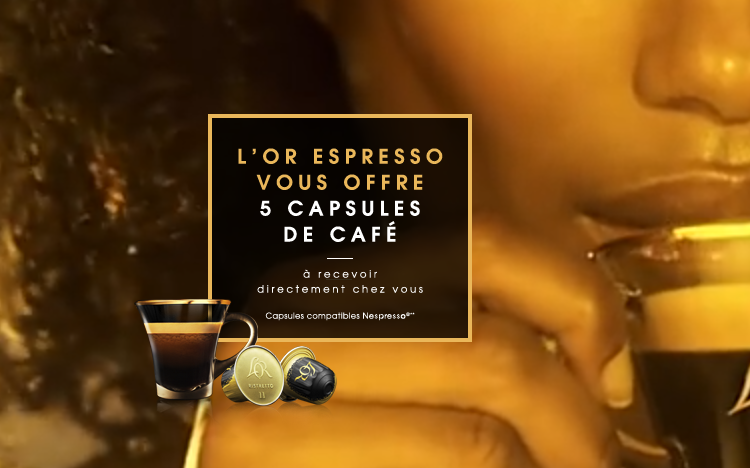 90'000 échantillons gratuits de 5 capsules L'OR Espresso