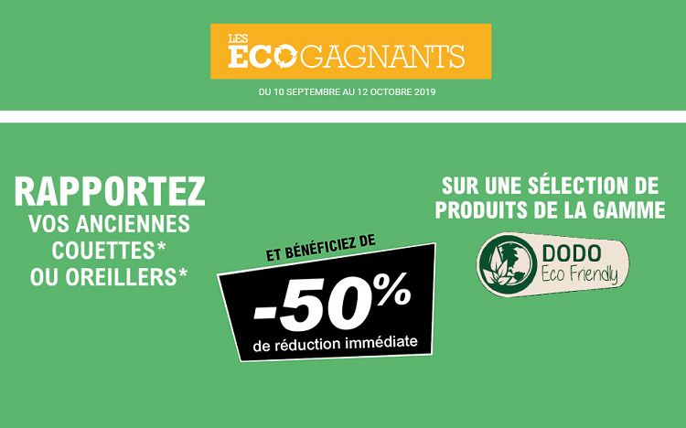 Leclerc : recyclez vos couettes et oreillers = 50% de réduction