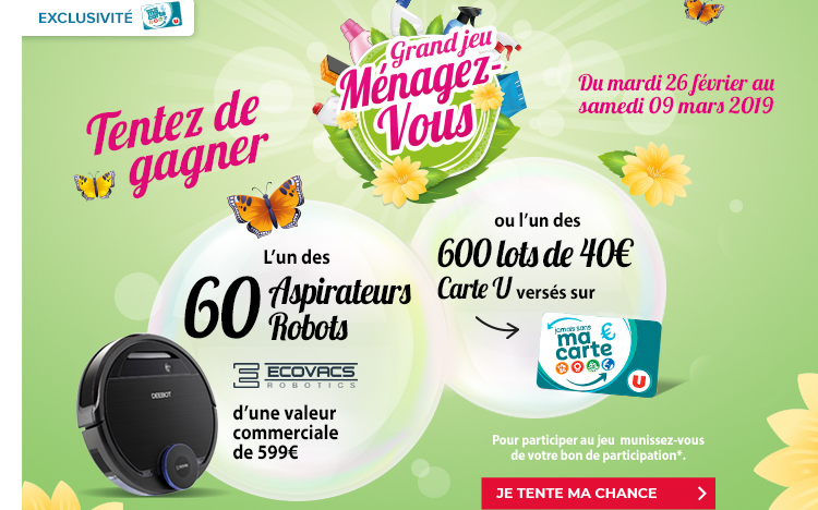 Grand Jeu Magasins-U « Ménagez-Vous » : 60 000€ de cadeaux à gagner