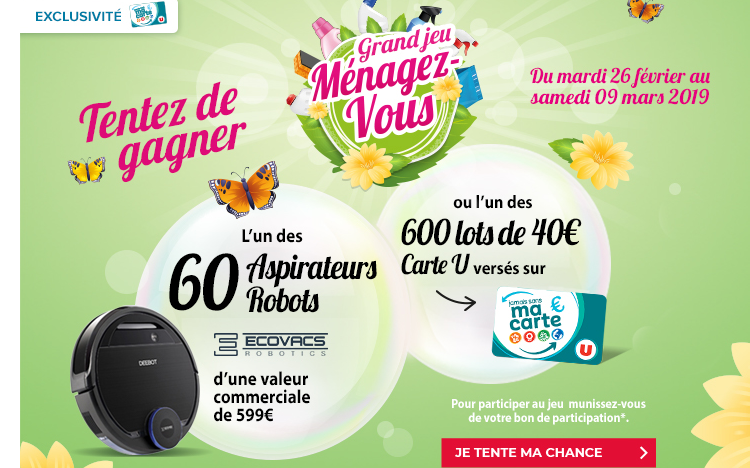 Bon plan: Grand Jeu Magasins-U « Ménagez-Vous » : 60 000€ de cadeaux à gagner