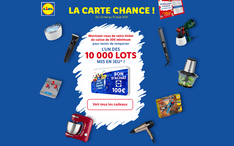 Bon plan: Votre CODE La Carte Chance LIDL : 10'000 cadeaux à gagner !