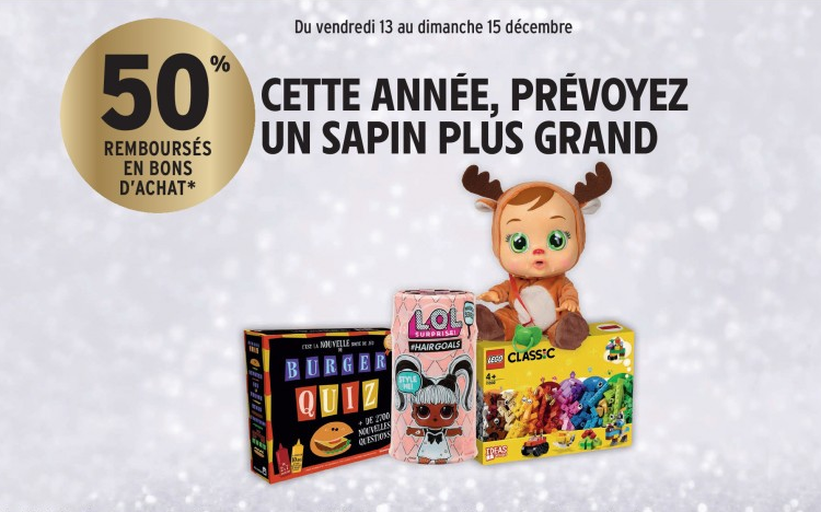 Jouets de Noël Intermarché : 50% remboursés en bons d’achat