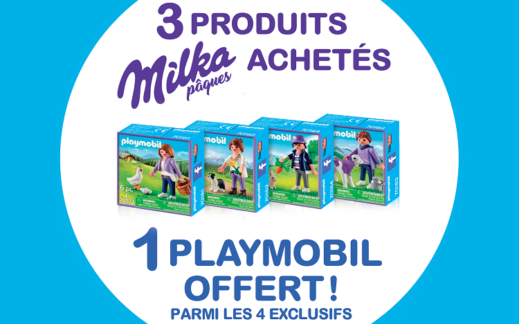 Milka Pâques : 3 chocolats achetés = 1 figurine PLAYMOBIL offerte