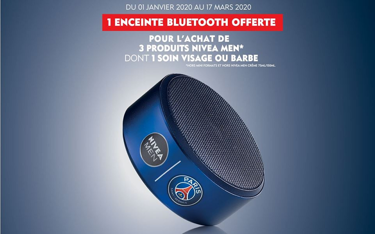 Bon plan: Nivea Men : 3 produits achetés = 1 enceinte PSG offerte