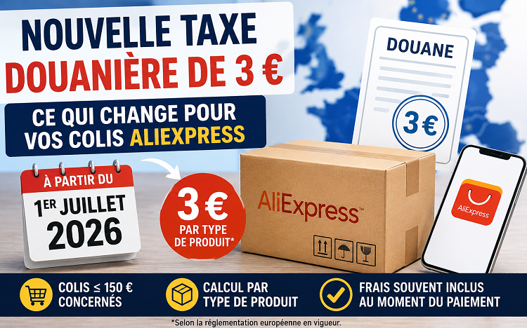 Bon plan: Nouvelle taxe AliExpress : 3 € sur les colis dès juillet 2026