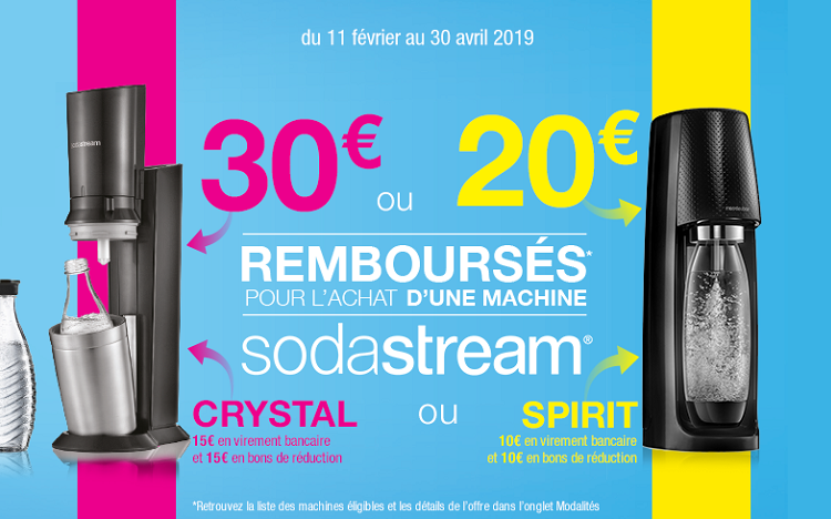 ODR Sodastream : 30€ remboursés pour l'achat d'une machine à soda