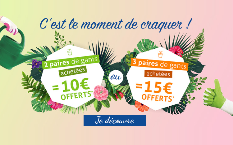 Bon plan Mapa : 2 paires de gants de jardin achetées = 10€ offerts