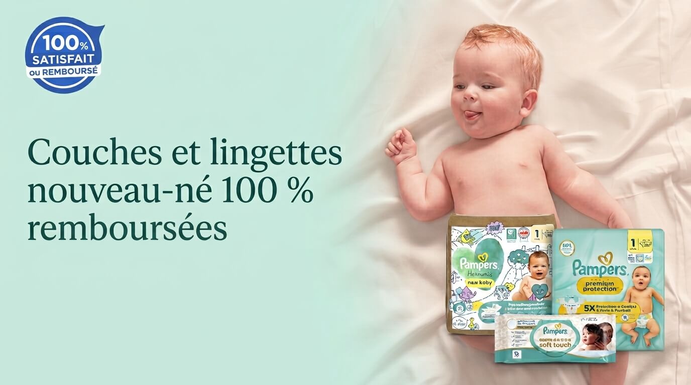 Bon plan: Pampers : couches et lingettes nouveau-né 100 % remboursées