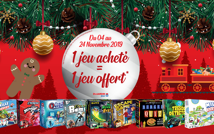 ODR Dujardin Noël 2019 : 1 jeu de société acheté = 1 jeu offert !