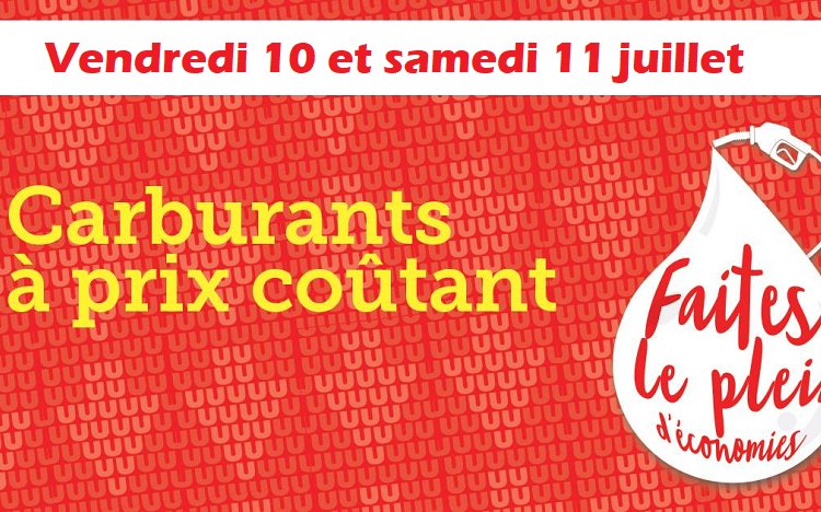 Bon plan: Super U : carburant à prix coûtant les 10 et 11 juillet 2020