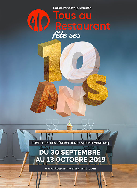 TOUS AU RESTAURANT 2019 : bénéficiez d'un menu offert pour un menu acheté