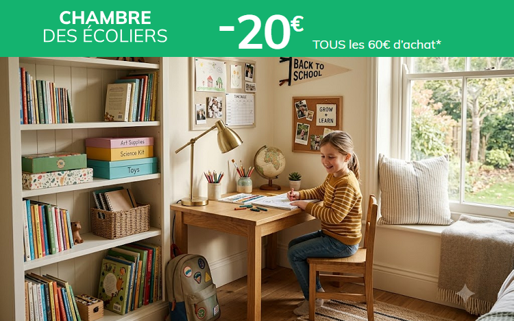Vertbaudet : 20€ offerts tous les 60€ d'achat sur la chambre des écoliers