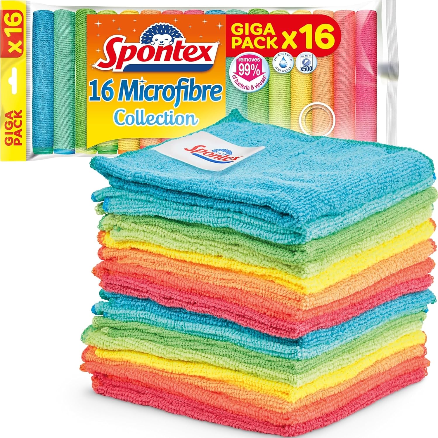Lot de 16 chiffons Spontex Microfibre