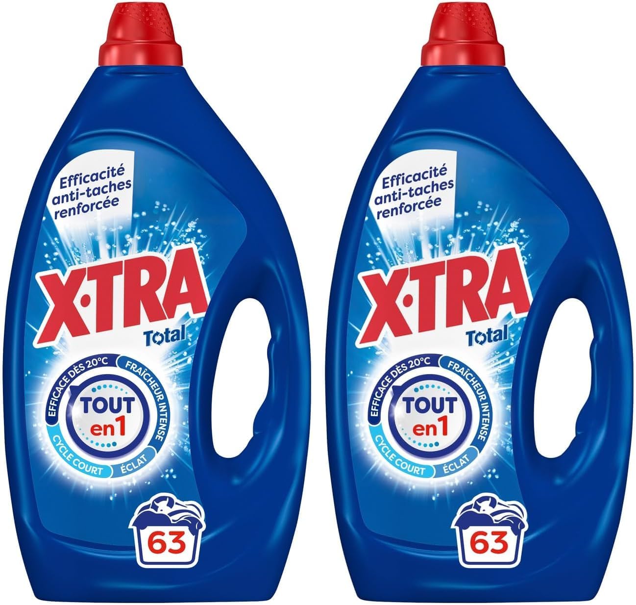 2 bidons lessive XTRA - 126 lavages - Total Tout en 1