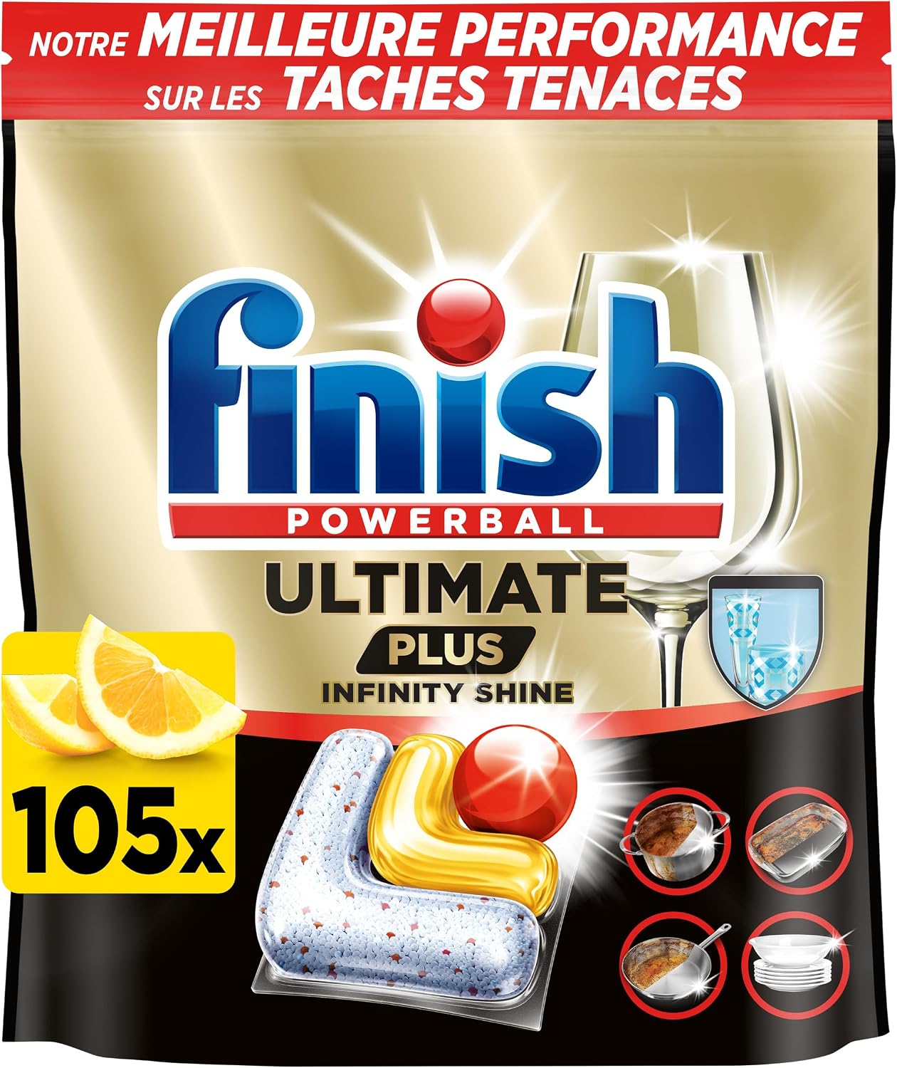 Pack de 105 pastilles lave-vaisselle Finish Ultimate Plus