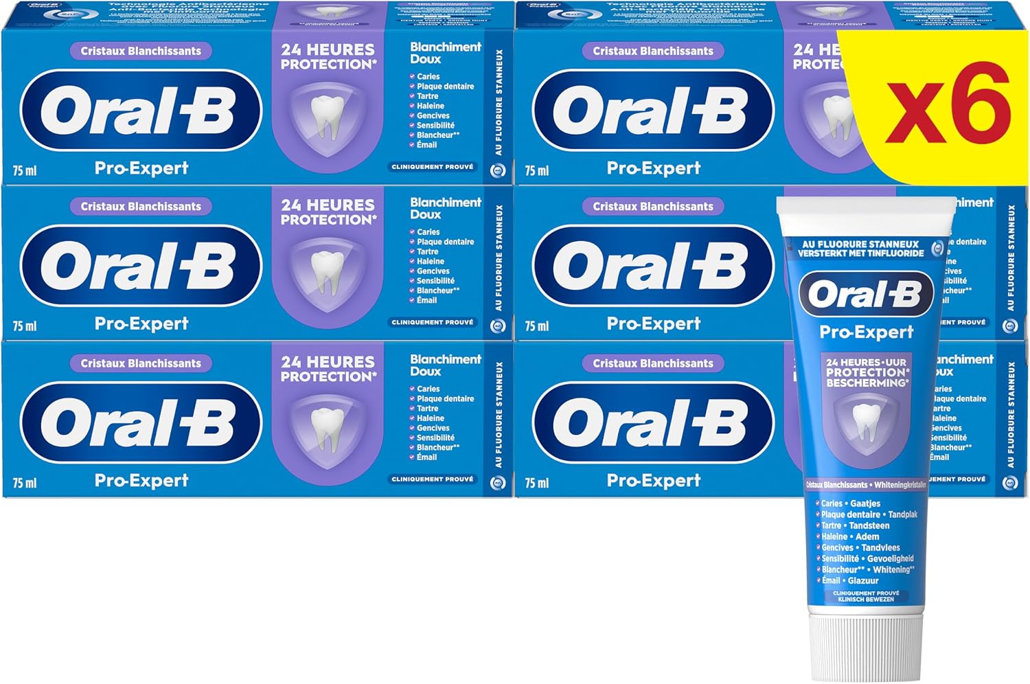 Oral-B Dentifrice Pro-Expert - Maxi Pack 6x75 ml