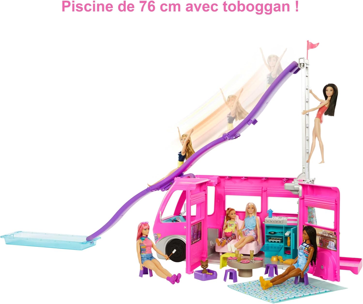 Barbie DreamCamper - Coffret et Accessoires de Camping - Ultra complet