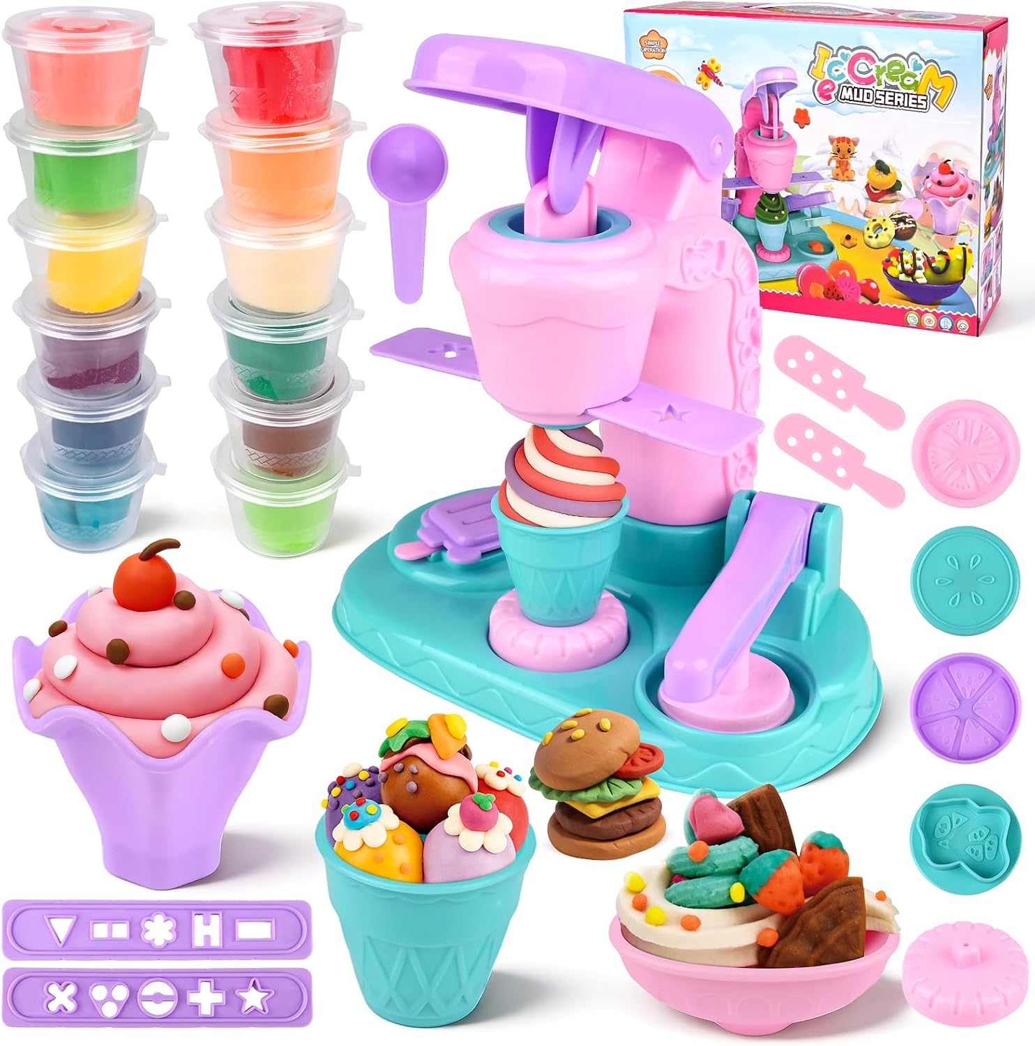 Ensemble complet de pâtes à modeler pour fabriquer des glaces