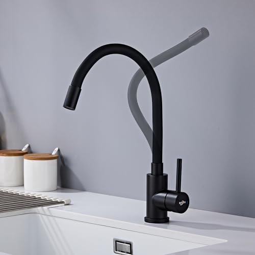 Robinet Cuisine Flexible SUVIDA - 2 Types de Jet d'eau, Mitigeur d'Evier Orientable à 360°, Robinets Haute pression