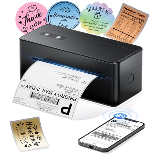 Imprimante Thermique Bluetooth - 4x6 Imprimante Etiquette Expedition