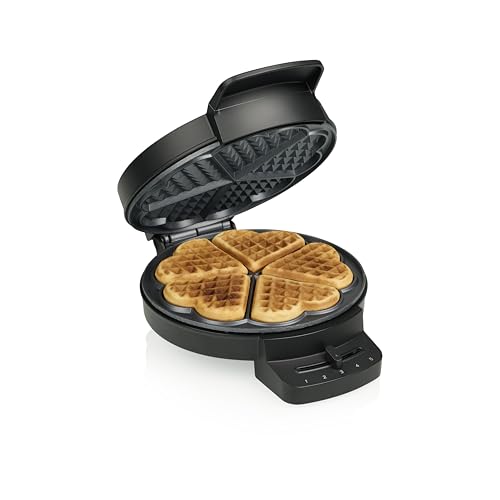 Gaufrier Deluxe, 5 Gaufres en Forme de Cœur, 1000 W
