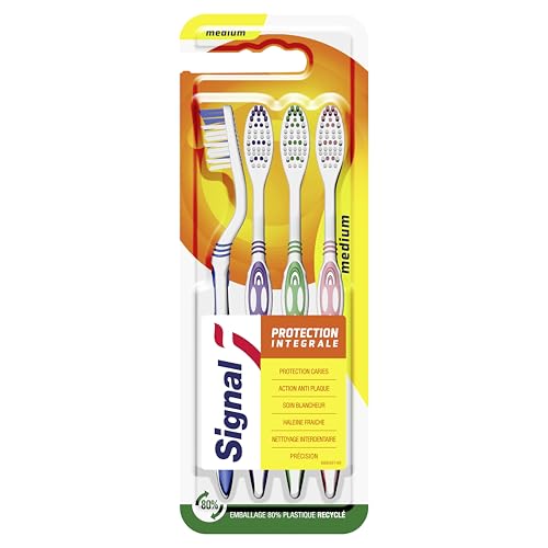 SIGNAL - Lot de 4 Brosses à Dents Protection Intégrale Medium