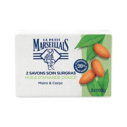 Le Petit Marseillais Savon Soin Surgras Huile d'Amande Douce, 2 x 100 g
