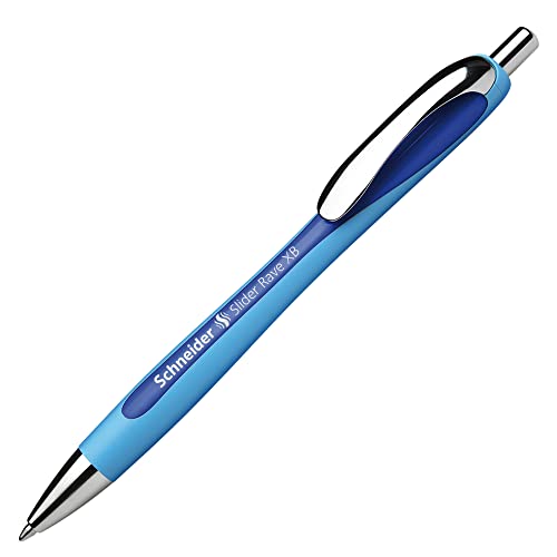 Schneider - Stylo à bille Slider Rave XB (largeur de trait XB, recharge indélébile, encre bleue)