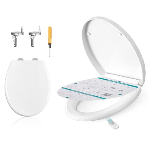 Abattant WC SONGMICS, avec Frein de Chute, Poignée, Clipsable, Installation Facile