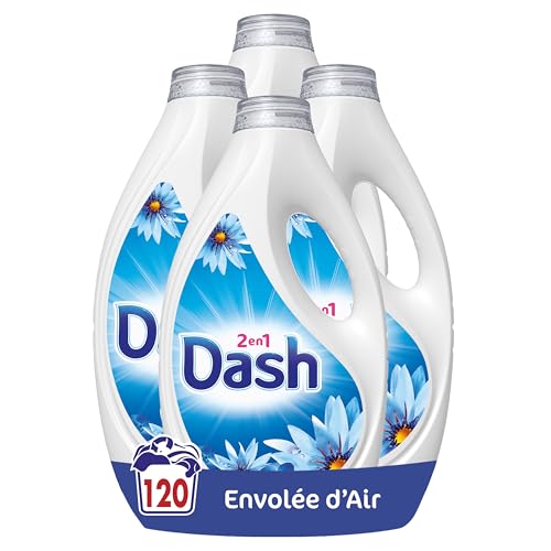 Dash 2en1 Lessive Liquide Envolée d'Air 120 lavages (4X30). Parfum Envolée d'Air