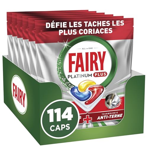 Tablettes Lave-vaisselle Tout-en-1 Parfum Citron x114 - Fairy Platinum Plus - Forte Demande