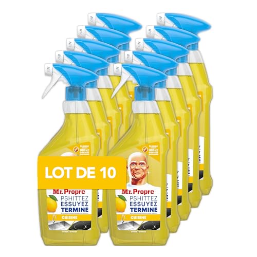Mr. Propre Spray Dégraissant Cuisine Multi-Usages Citron - 500ml x10