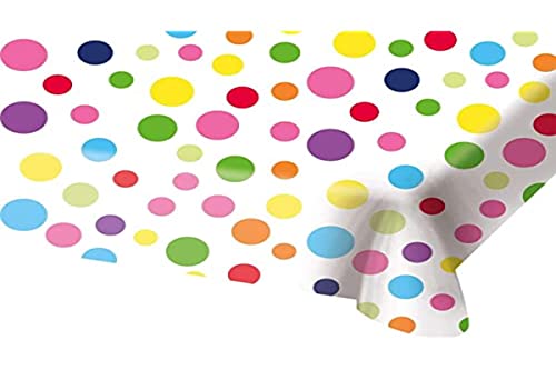 Nappe Pointillés Happy Bday - 130x180cm - idéal pour fête des enfants et anniversaire