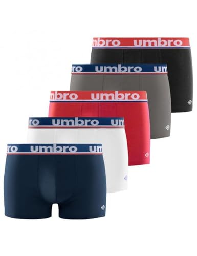 Umbro - Caleçon Boxer Homme 100% Coton - Lot de 5 - Noir CLA5 (M)