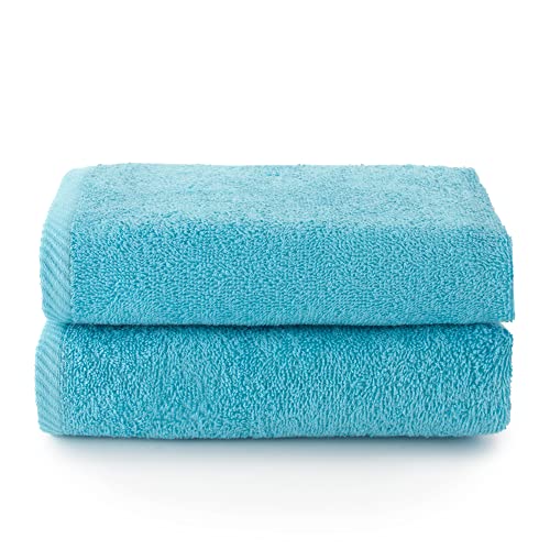 Lot de 2 Serviettes de Bain - Petites Serviettes - 100% Coton - 400 g/m² - Dimensions 30 x 50 cm - Aquamar