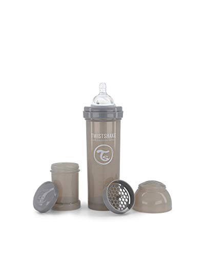 Biberon Anti-Colique 330 ml avec Récipient à Lait en Poudre et Mélangeur – Tétine en Silicone Débit Rapide – Sans BPA – Idéal pour Bébé dès 4 Mois
