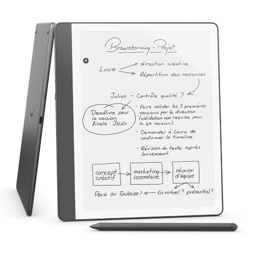 Amazon Kindle Scribe (64 Go) | Écran repensé avec bordures uniformes | Écriture dans les livres et documents | Stylet premium inclus