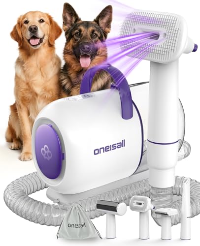 Aspirateur Poil de Chien et Chat avec la Brosse, 12000Pa Puissance d'Aspiration, Elimine 99.99% des Poils avec 4 Accessoires de Soins, 1.5L
