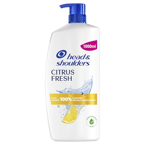 Shampoing Head & Shoulders 1000ml - Citrus Fresh -  Jusqu'à 100% des Pellicules Éliminées. Cliniquement Prouvé.