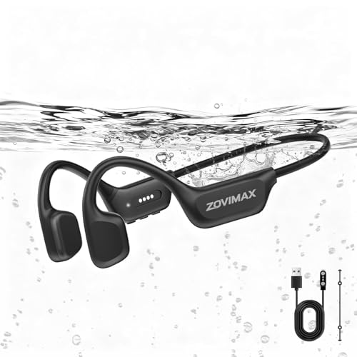 ZOVIMAX Casque Conduction Osseuse Natation, IPX8, MP3 8 Go, Bluetooth 6.0